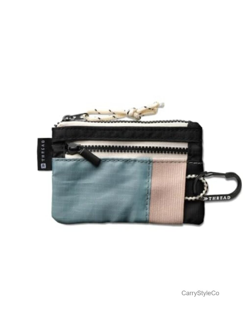 Compact Zip Pouch Wallet with Clear ID Window and Key Stash